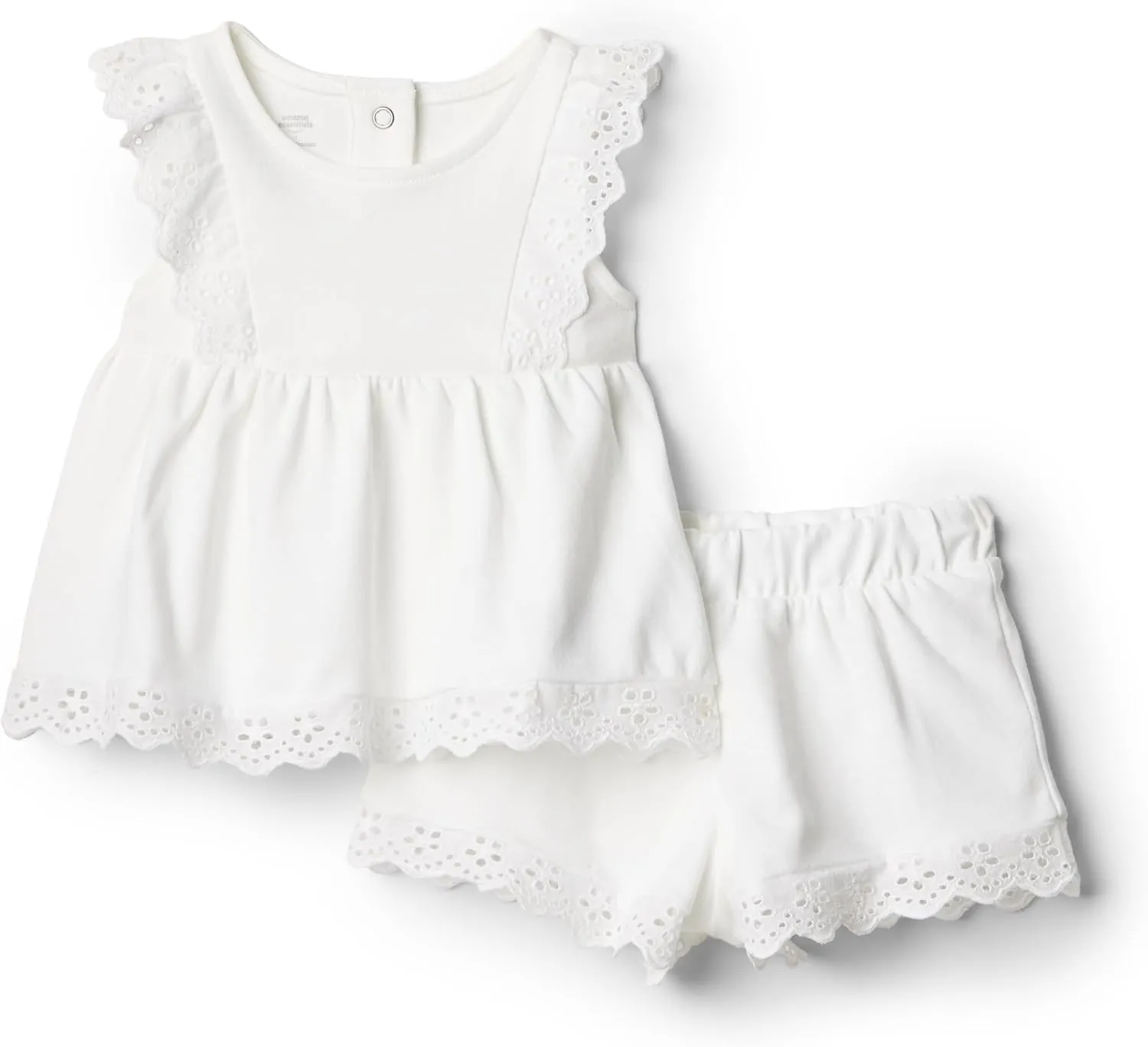 Amazon Essentials x Sofia Grainge Toddlers and Baby Girls' Eyelet Short & Top Set