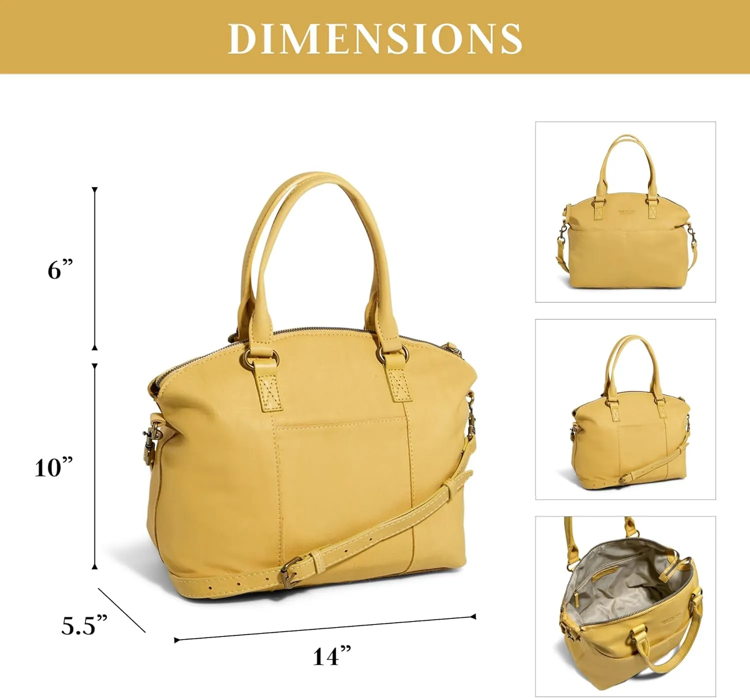 American Leather Co. Carrie Dome Satchel Crossbody Bag