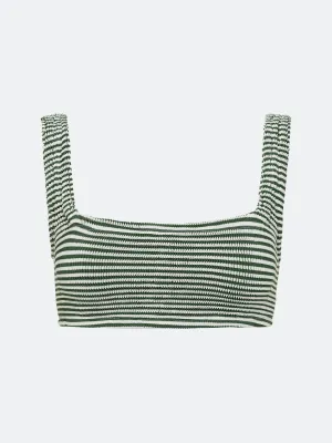 BALBOA BIKINI TOP - GREEN STRIPED