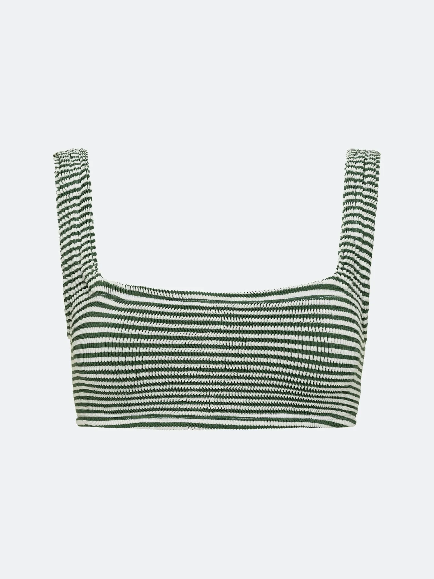 BALBOA BIKINI TOP - GREEN STRIPED