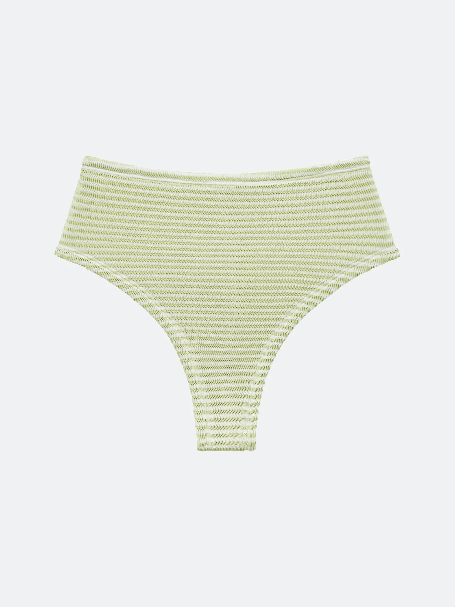 BALBOA HIGH WAISTED BIKINI BOTTOM - SAGE STRIPED