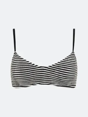 BALBOA LOW SCOOP BIKINI TOP - BLACK STRIPED