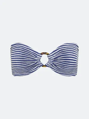 BALBOA O-RING BIKINI TOP - BLUE STRIPED