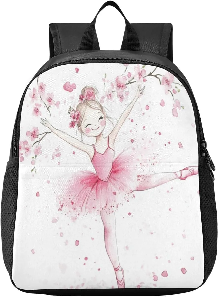 Ballerina Toddler Backpack for Boys Girls 3-6 Mini Backpacks for Elementary Lightweight Kids Bookbag for Preschool Kindergarten for Travel School