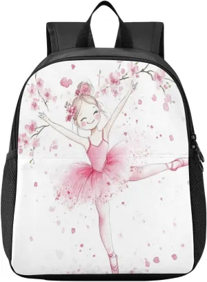 Ballerina Toddler Backpack for Boys Girls 3-6 Mini Backpacks for Elementary Lightweight Kids Bookbag for Preschool Kindergarten for Travel School