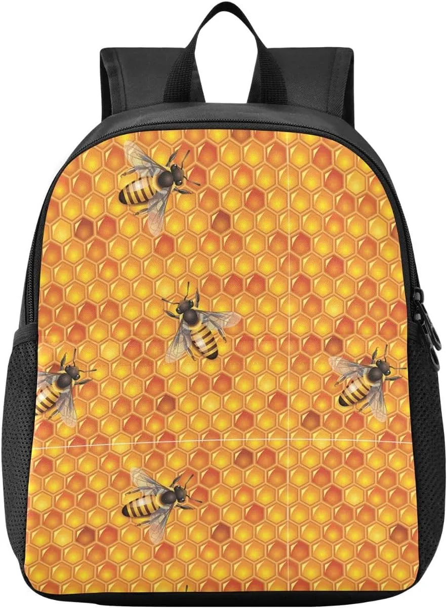 Bee Toddler Backpack for Boys Girls 3-6 Mini Backpacks for Elementary Lightweight Kids Bookbag for Preschool Kindergarten for School