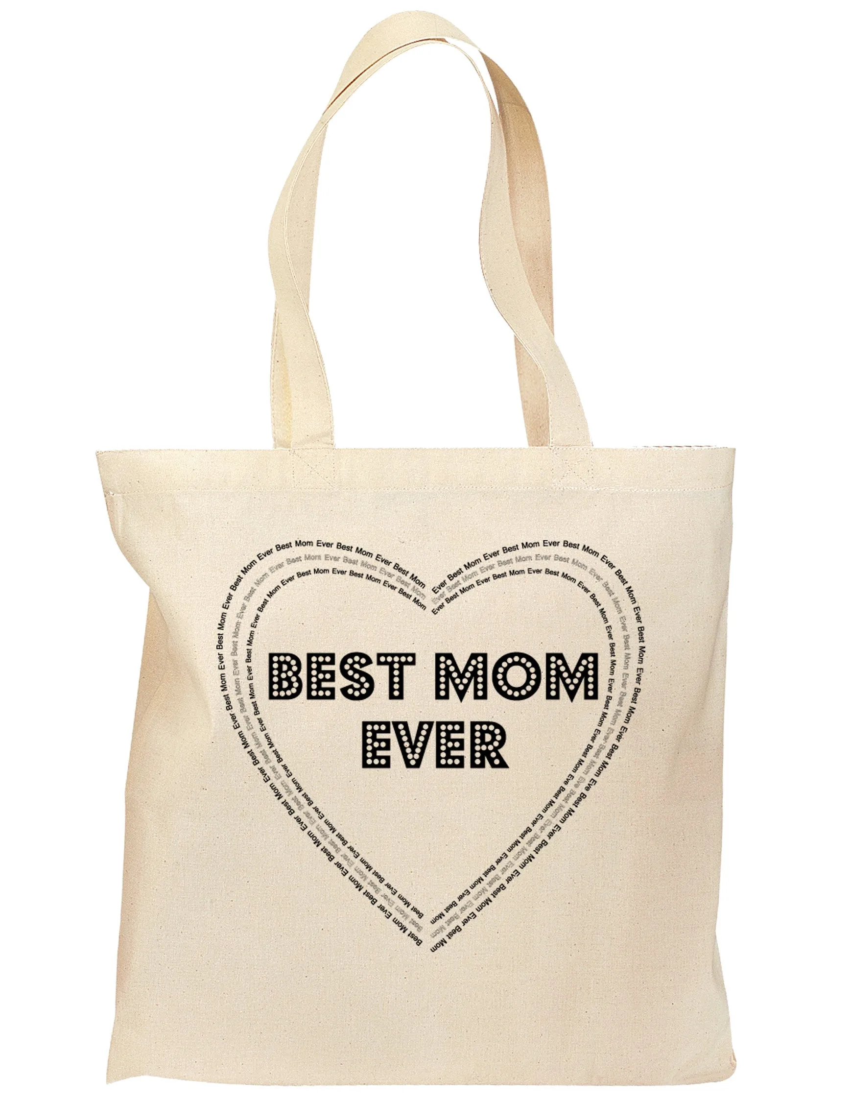 Best Mom Ever Heart Text Grocery Tote Bag