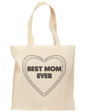 Best Mom Ever Heart Text Grocery Tote Bag