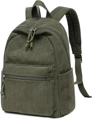 Bluboon Girls Mini Backpack Women Small Backpack Purse Teens Cute Casual School Bookbag(Corduroy Army Green)