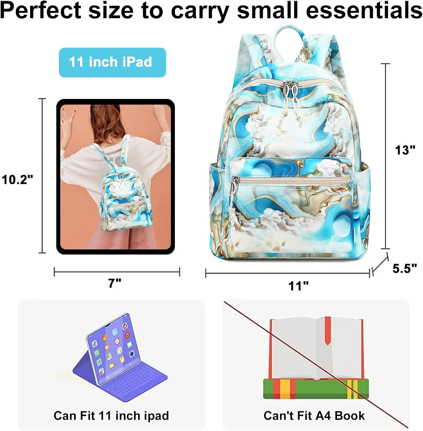 Bluboon Girls Mini Backpack Womens Small Backpack Purse Teens Cute Casual School Bookbag