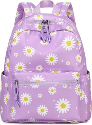 Bluboon Girls Mini Backpack Womens Small Backpack Purse Teens Cute Casual School Bookbag(Purple Daisy)
