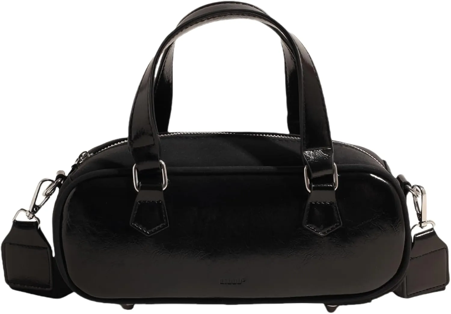 Bowling Tote Handbag for Women Shoulder Crossbody Bag Vegan Leather Satchel Purses with Adjustable Guitar Strap