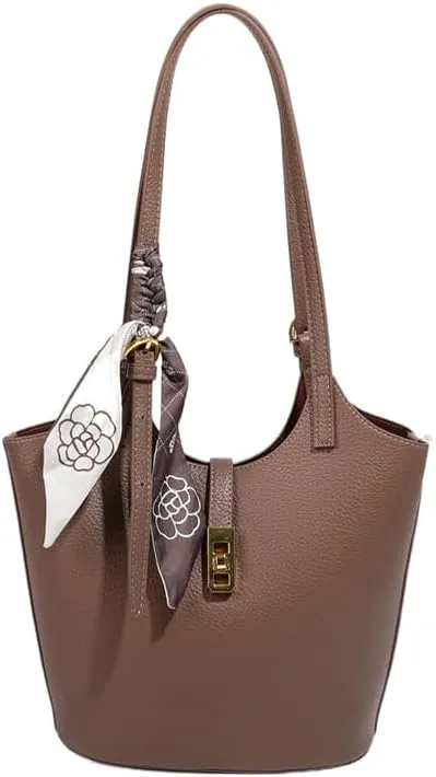 Bucket Bag For Women Vintage Bucket Purse Vegan Leather Tote Bag Shoulder Handbag