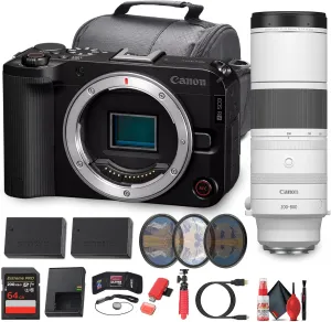Canon EOS R50 V Mirrorless Camera (6895C002) | 24.2MP APS-C Sensor | 4K60p | Dual Pixel AF II | Flip Screen RF 200-800mm f/6.3-9 is USM Lens   More (Renewed)