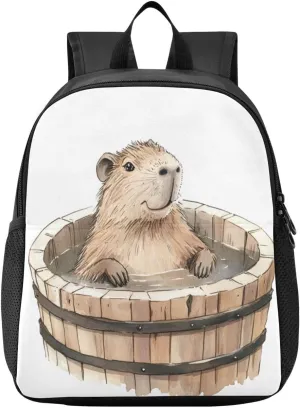 Capybara Beige Toddler Backpack for Boys Girls 3-6 Mini Backpacks for Elementary Lightweight Kids Bookbag for Preschool Kindergarten for School