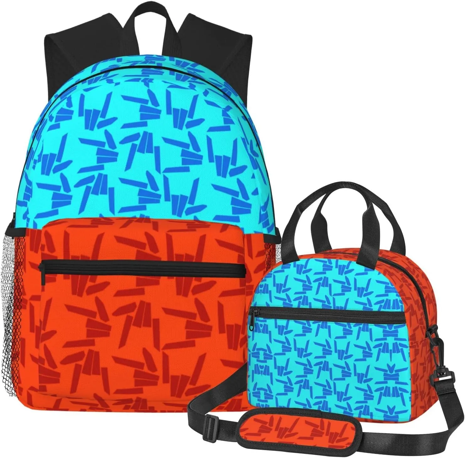 Casual Travel Daypacks Backpack With Lunch Box Sets Adjustable Shoulder Straps, Black1