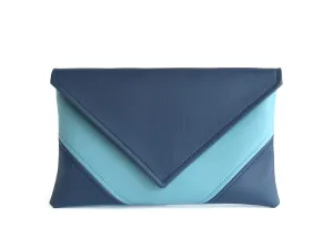 Christmas Gifts For Mum Handmade Vegan Leather Handbag Navy Blue Clutch Bag Bridesmaid Clutch Purse Faux Leather Handbags Blue Crossbody Bags Casual