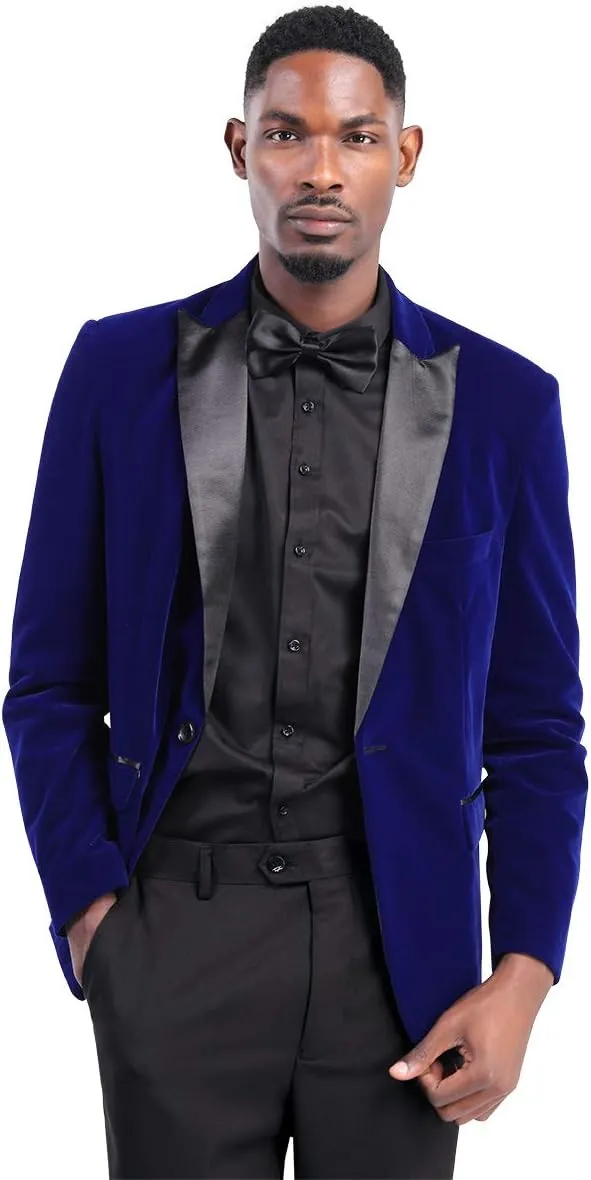 Cloudstyle Men's Peaked Lapel 1 Button Dinner Jacket Wedding Blazer Prom Tuxedo