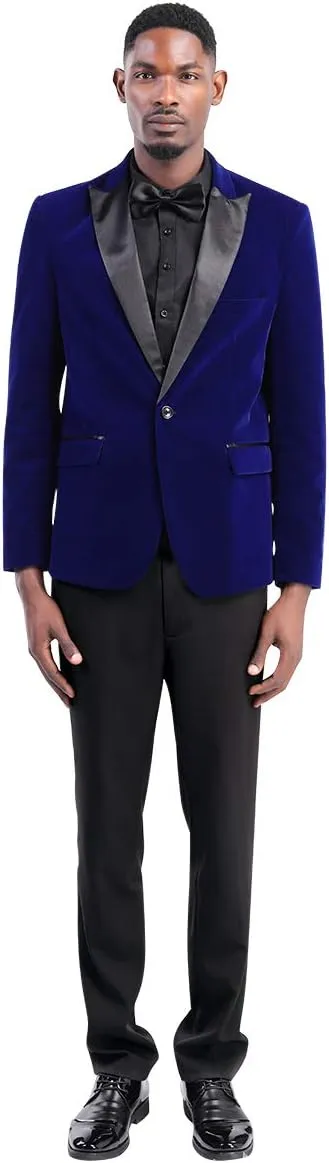 Cloudstyle Men's Peaked Lapel 1 Button Dinner Jacket Wedding Blazer Prom Tuxedo