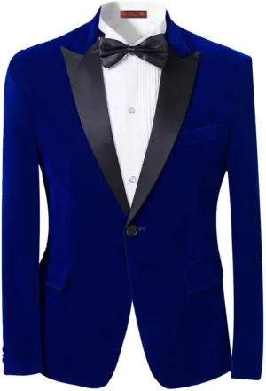 Cloudstyle Men's Peaked Lapel 1 Button Dinner Jacket Wedding Blazer Prom Tuxedo