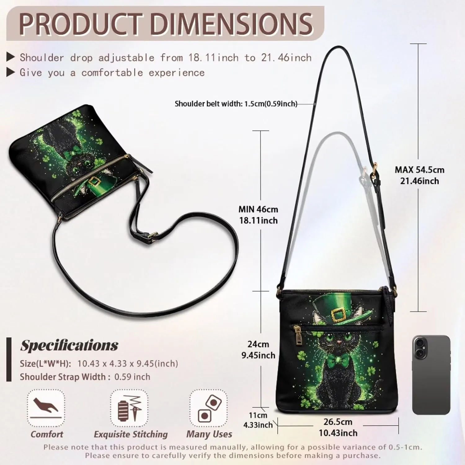 Coldinair Leather Crossbody Bags for Women,Crossbody Purse Lightweight Shoulder Bag Ladies Sling Handbags