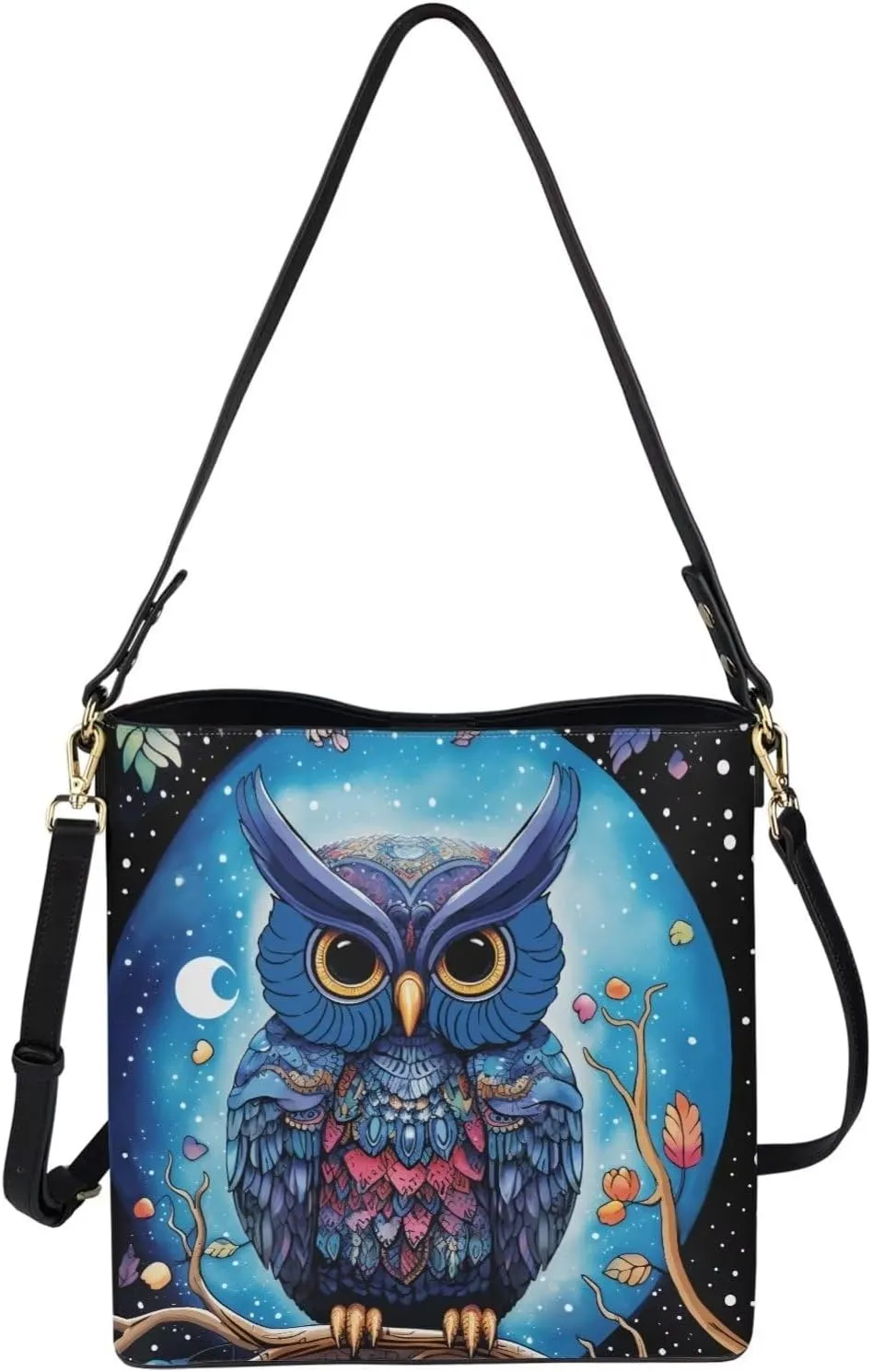 Coloranimal Women's Leather Handbags Purse with Buckle Large Capacity Crossbody Bags