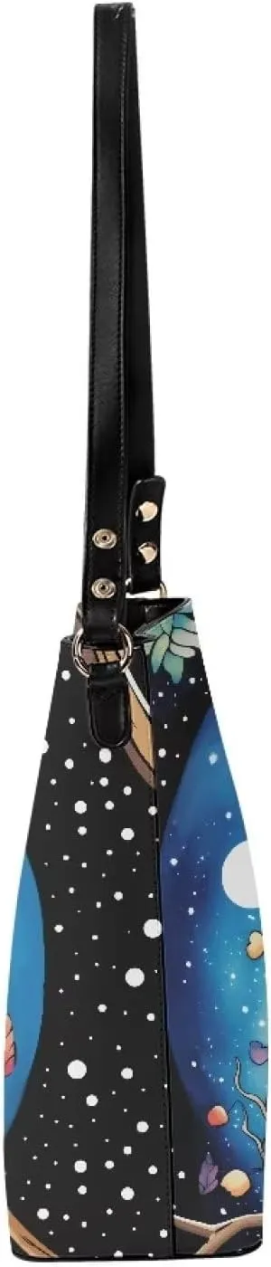 Coloranimal Women's Leather Handbags Purse with Buckle Large Capacity Crossbody Bags