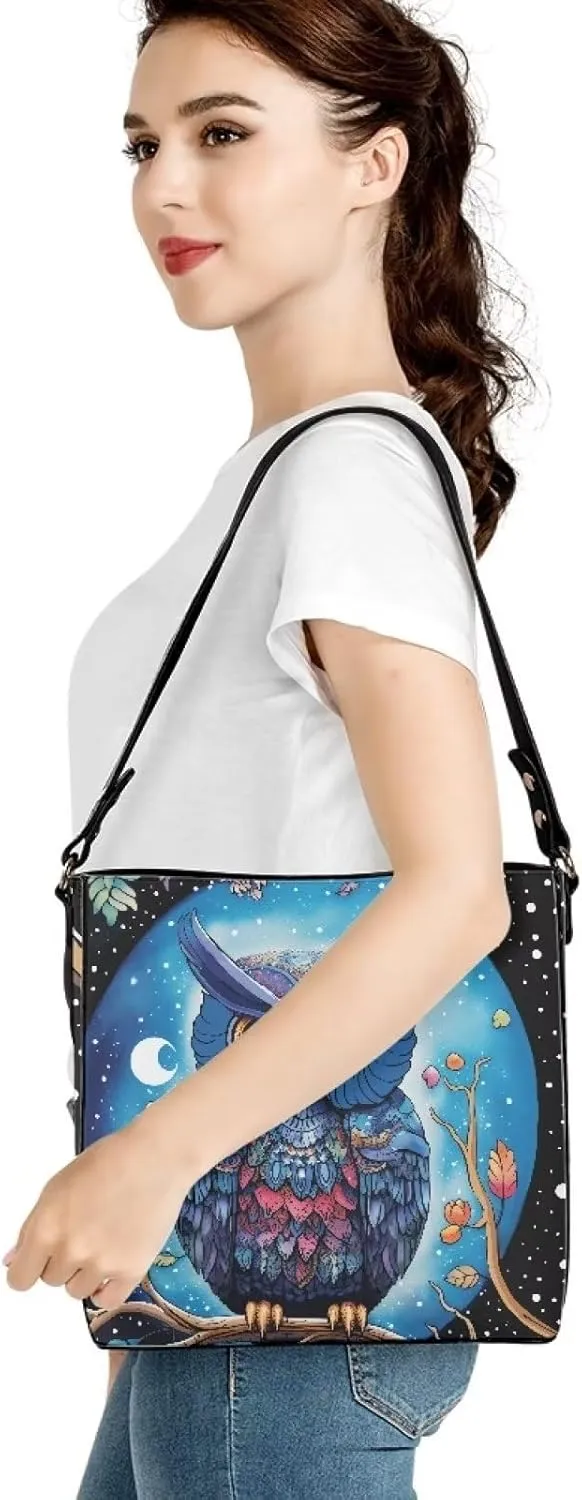Coloranimal Women's Leather Handbags Purse with Buckle Large Capacity Crossbody Bags