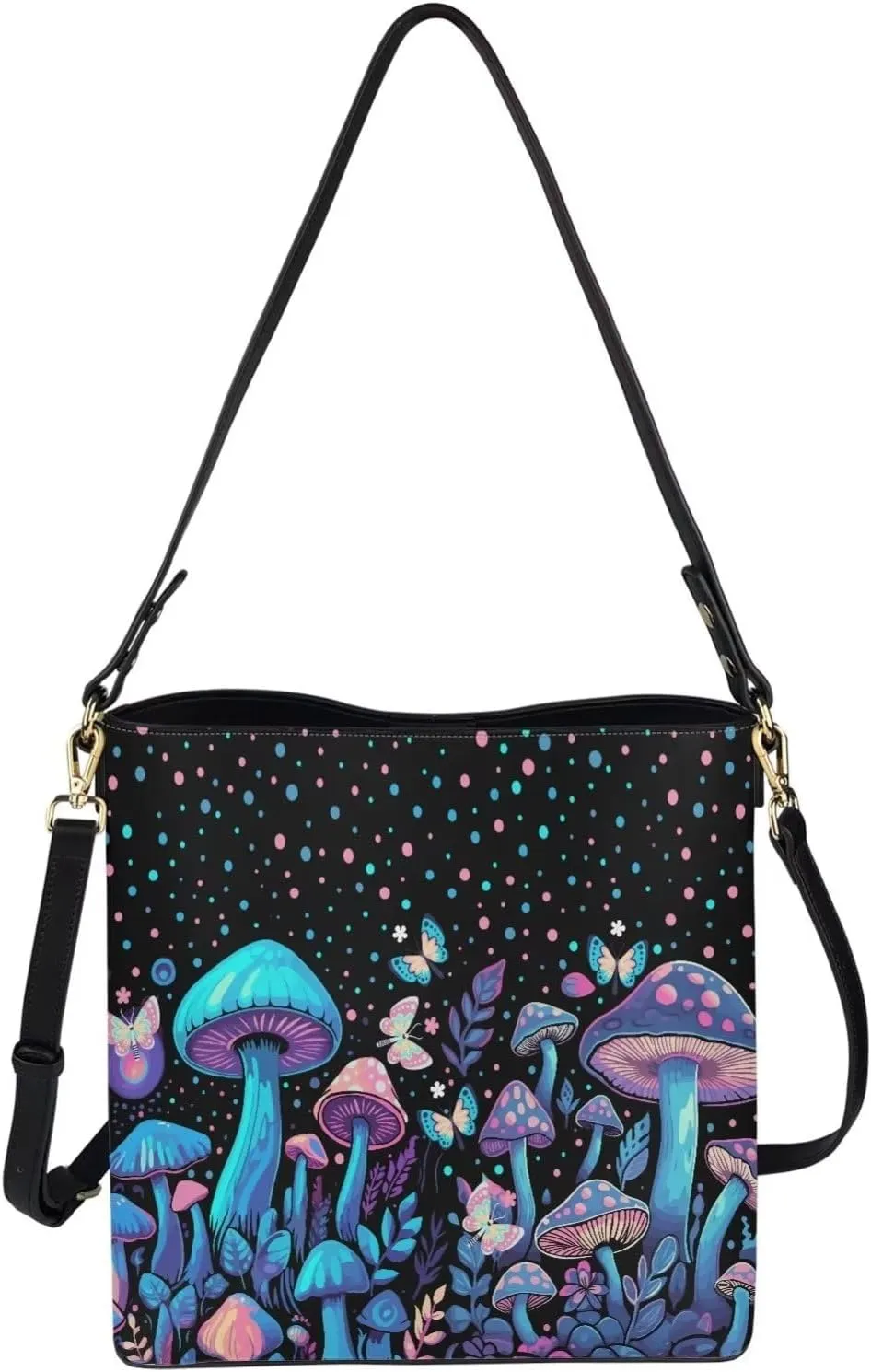 Coloranimal Women's Leather Handbags Purse with Buckle Large Capacity Crossbody Bags