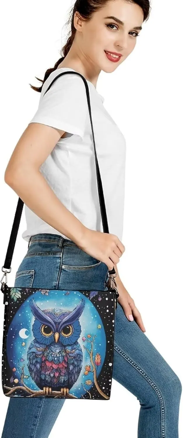 Coloranimal Women's Leather Handbags Purse with Buckle Large Capacity Crossbody Bags