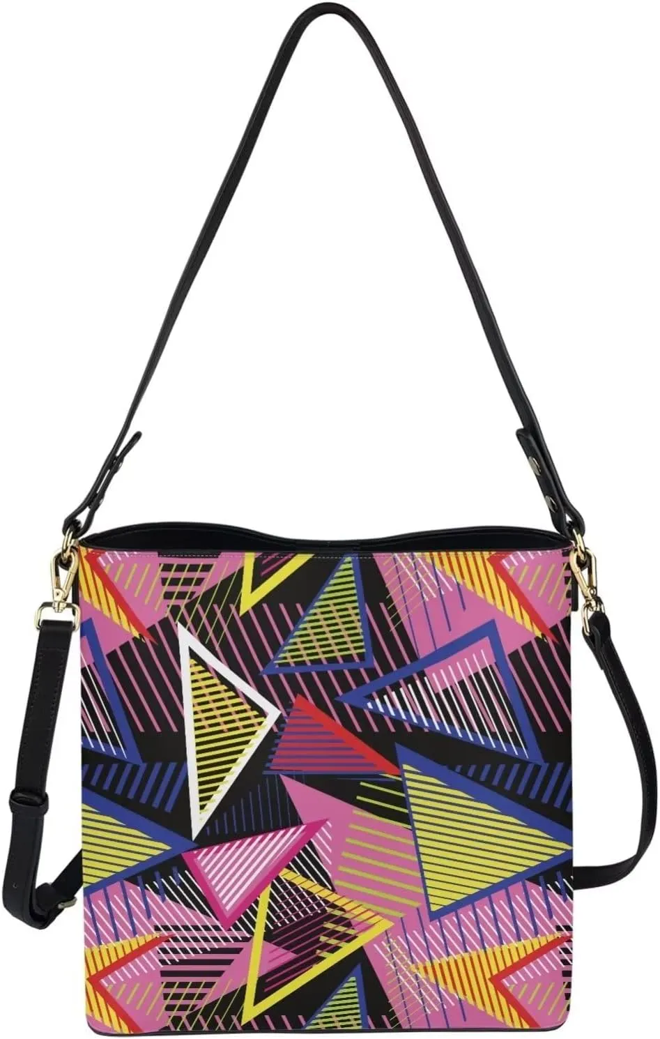 Coloranimal Women's Leather Handbags Purse with Buckle Large Capacity Crossbody Bags