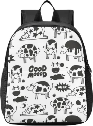 Cows White Toddler Backpack for Boys Girls 3-6 Mini Backpacks for Elementary Lightweight Kids Bookbag for Preschool Kindergarten for Travel