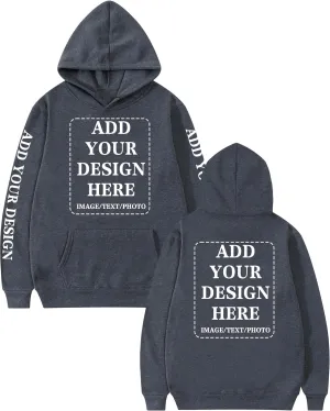 Custom Hoodie for Men Women Design Your Own Personalized Image Text Logo Fleece Sweatshirt