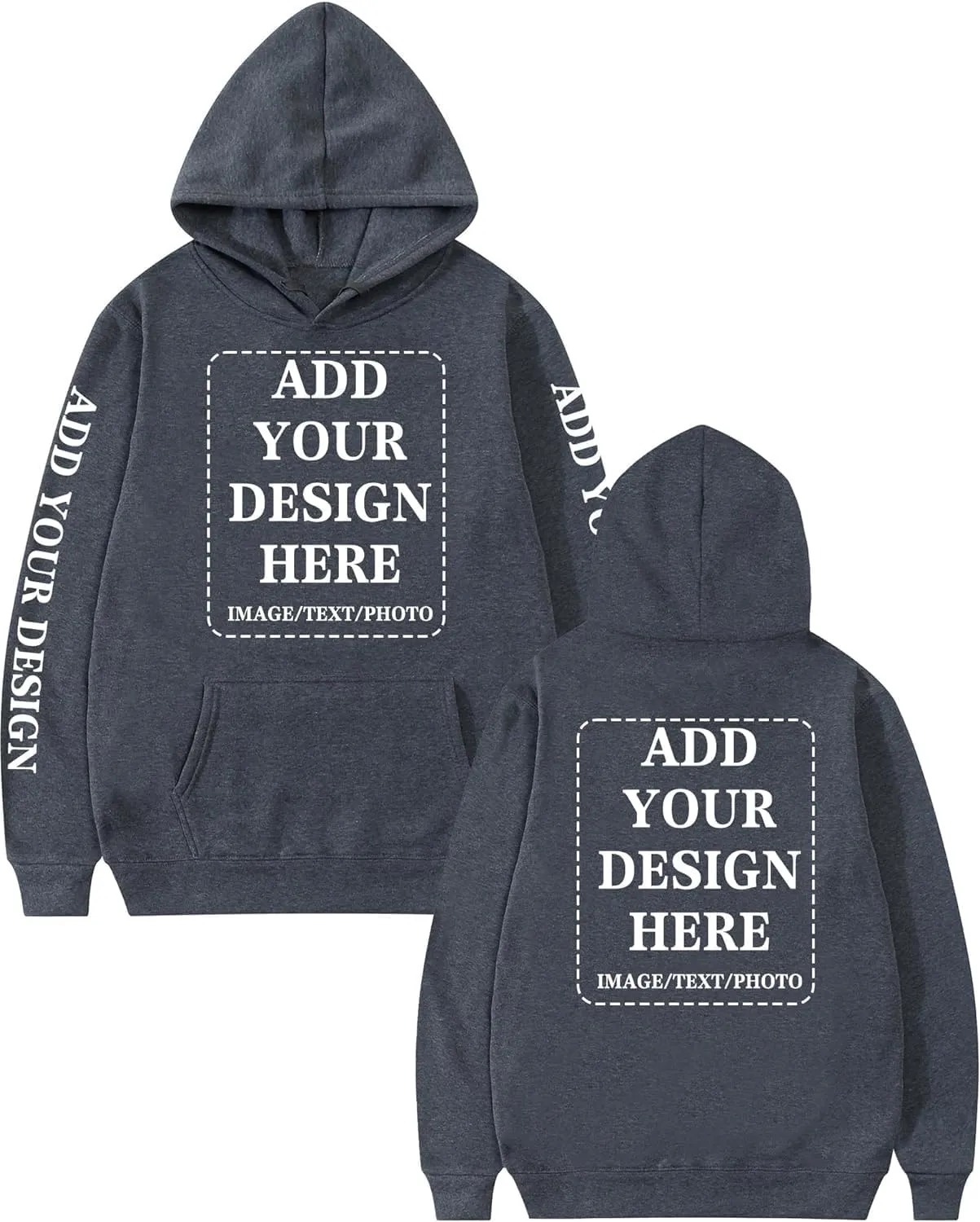 Custom Hoodie for Men Women Design Your Own Personalized Image Text Logo Fleece Sweatshirt