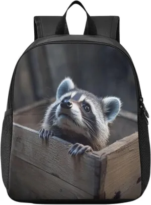Cute Raccoon Toddler Backpack for Boys Girls 3-6 Mini Backpacks for Elementary Lightweight Kids Bookbag for Preschool Kindergarten for Travel
