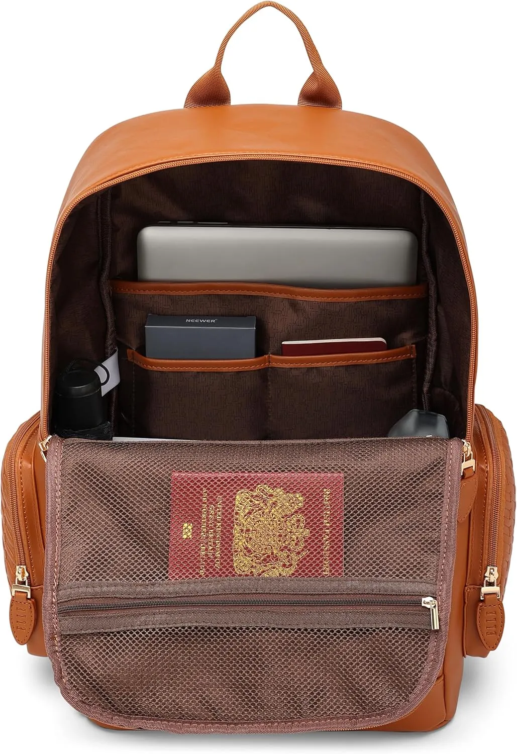 Elle Leisure Luxe 27L Vegan Leather Backpack | Brown