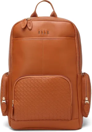 Elle Leisure Luxe 27L Vegan Leather Backpack | Brown