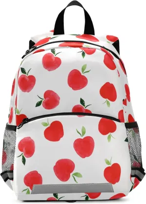 Fisyme Fruit Apples Backpack Schoolbag Kids Daypack Toddler Travel School Bag Small Mini Backpacks for Kindergarten Preschool Nursery Children Boys Girls with Chest Strap