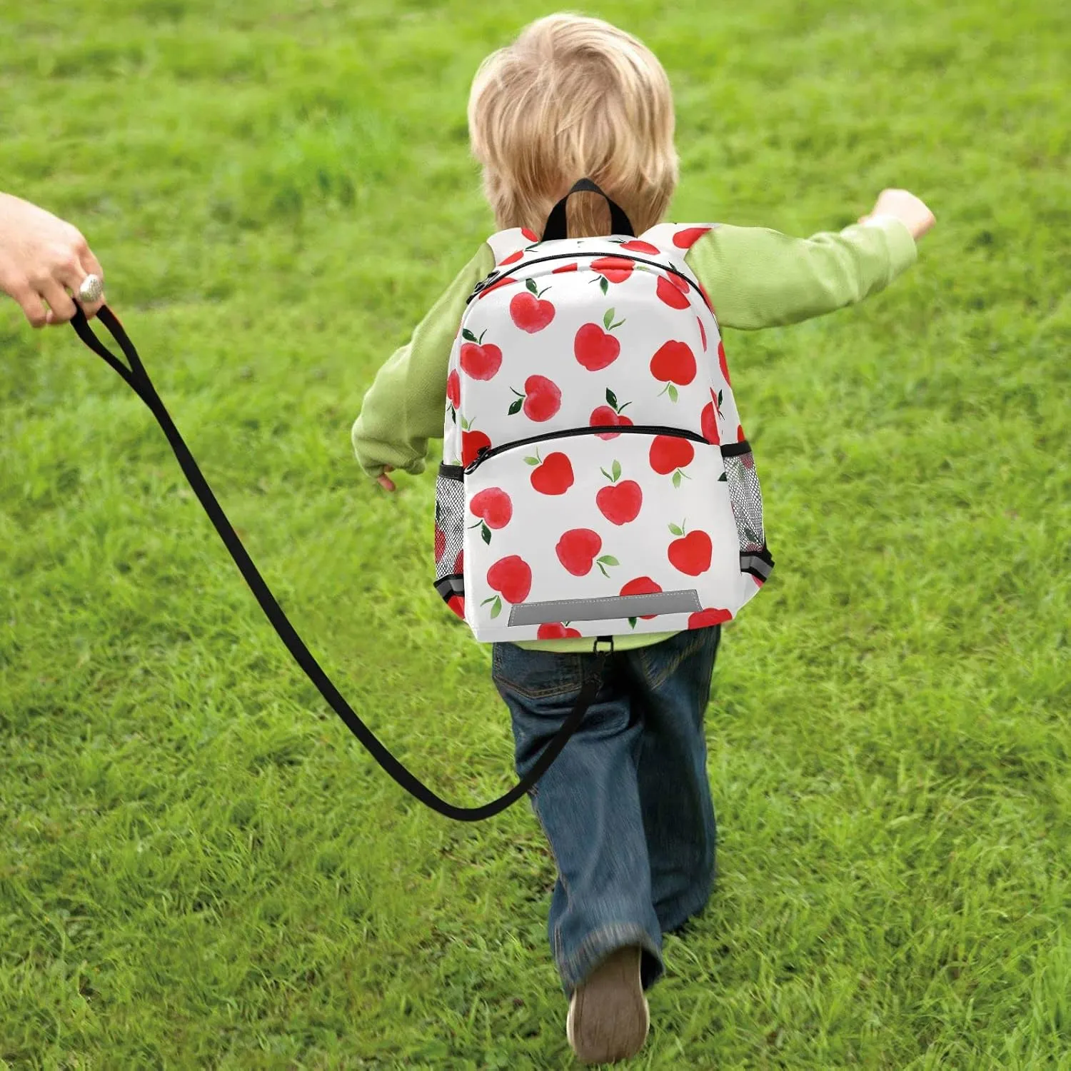 Fisyme Fruit Apples Backpack Schoolbag Kids Daypack Toddler Travel School Bag Small Mini Backpacks for Kindergarten Preschool Nursery Children Boys Girls with Chest Strap