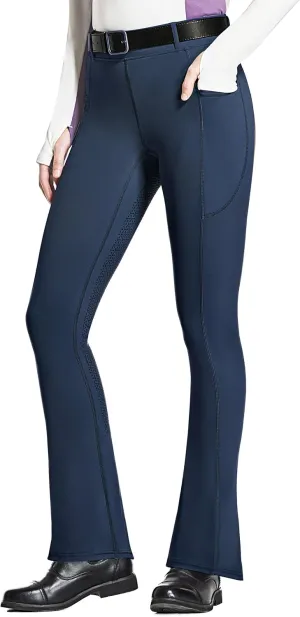 FitsT4 Sports Women's Full Seat Horse Riding Pants Bootcut Riding Tights with Pockets Equestrian Breeches for Women