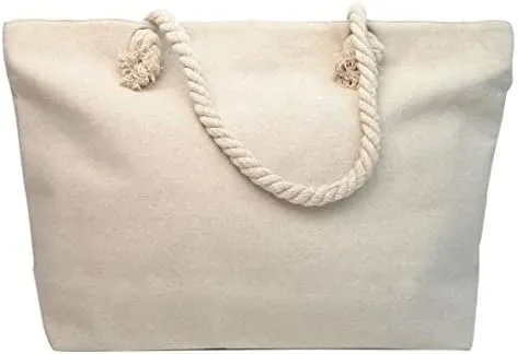 Forest & Twelfth Beach Bag XL Tote With Zipper, Perfect for Pool, Weekend Trip, Travel, Gym, Shopping, Grocery