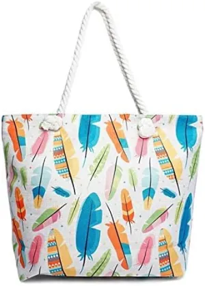 Forest & Twelfth Beach Bag XL Tote With Zipper, Perfect for Pool, Weekend Trip, Travel, Gym, Shopping, Grocery