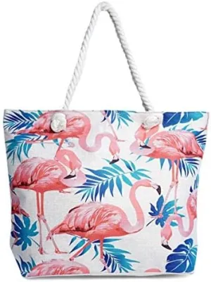 Forest & Twelfth Beach Bag XL Tote With Zipper, Perfect for Pool, Weekend Trip, Travel, Gym, Shopping, Grocery