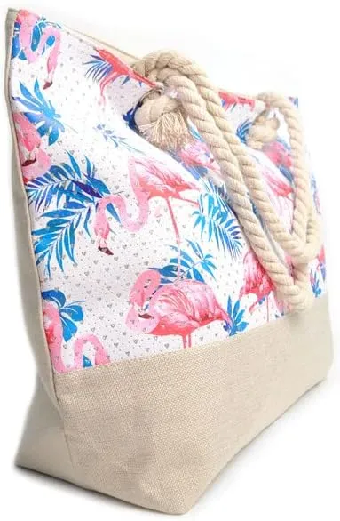 Forest & Twelfth Beach Bag XL Tote With Zipper, Perfect for Pool, Weekend Trip, Travel, Gym, Shopping, Grocery