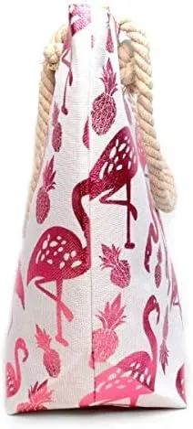 Forest & Twelfth Beach Bag XL Tote With Zipper, Perfect for Pool, Weekend Trip, Travel, Gym, Shopping, Grocery