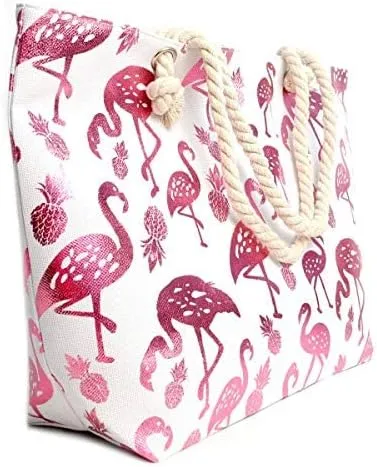 Forest & Twelfth Beach Bag XL Tote With Zipper, Perfect for Pool, Weekend Trip, Travel, Gym, Shopping, Grocery