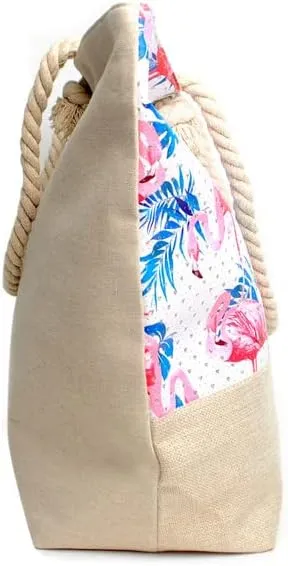 Forest & Twelfth Beach Bag XL Tote With Zipper, Perfect for Pool, Weekend Trip, Travel, Gym, Shopping, Grocery