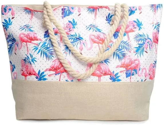 Forest & Twelfth Beach Bag XL Tote With Zipper, Perfect for Pool, Weekend Trip, Travel, Gym, Shopping, Grocery