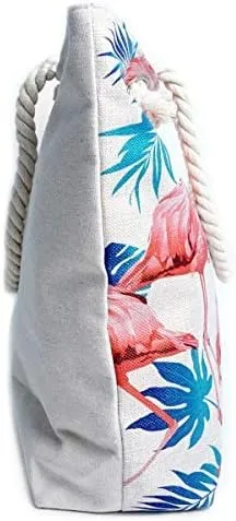 Forest & Twelfth Beach Bag XL Tote With Zipper, Perfect for Pool, Weekend Trip, Travel, Gym, Shopping, Grocery