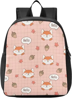 Foxes Plaid Toddler Backpack for Boys Girls 3-6 Mini Backpacks for Elementary Lightweight Kids Bookbag for Preschool Kindergarten for Travel School